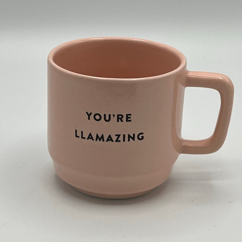 Whimsical You're Llamazing Pink Llama Peek A Boo Coffee Tea Mug Cup 15oz